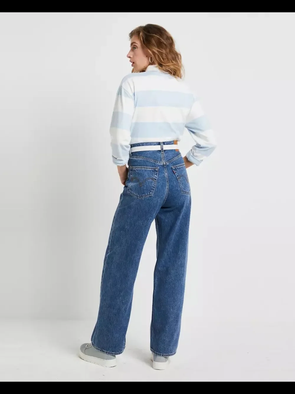 High-Rise Straight Leg Women’s Jeans - Blue - Picture 2 of 7